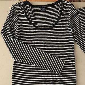 Polo RL Black and White Striped Long Sleeve Shirt